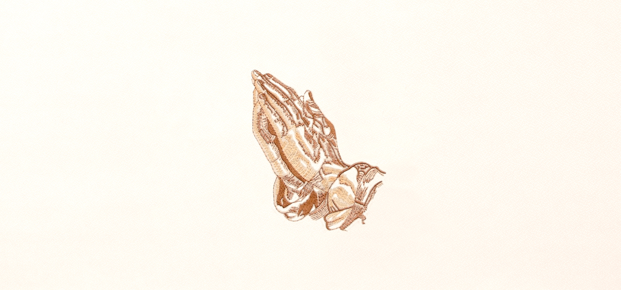 Praying Hands Rosetan Faux